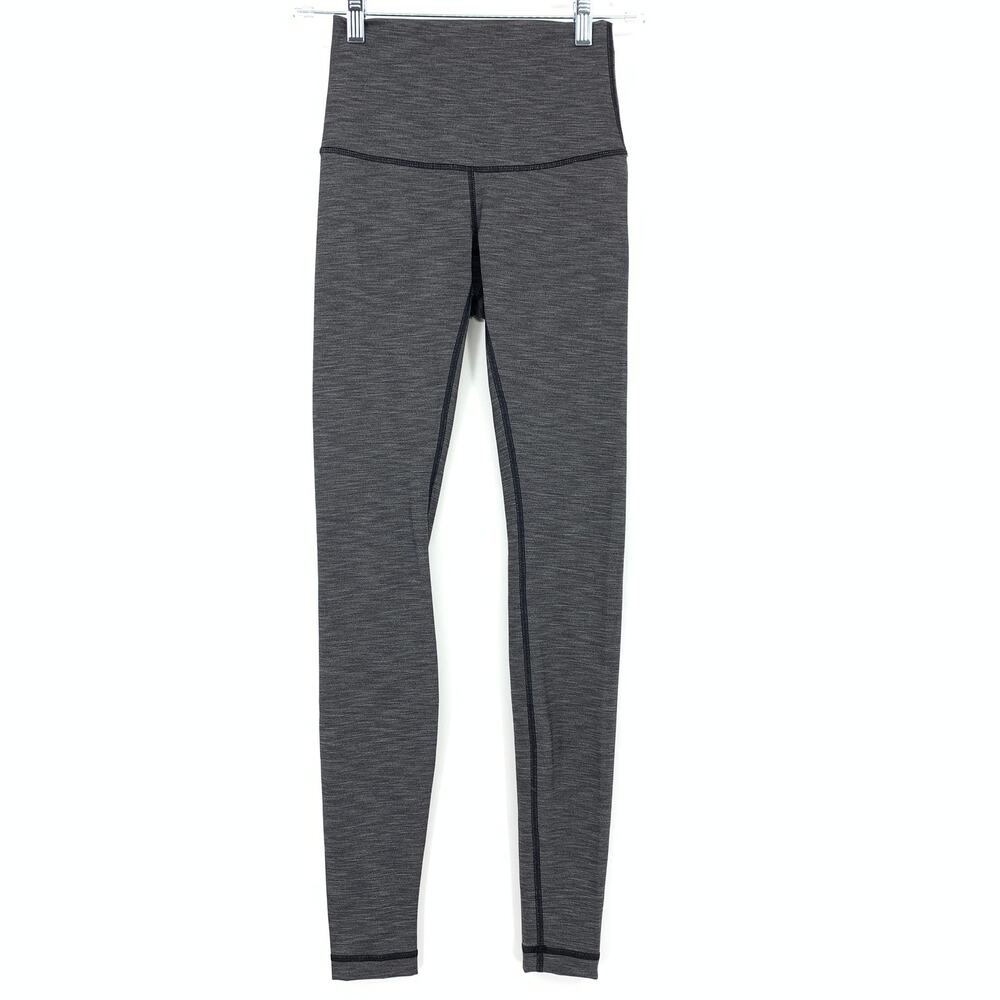 Lululemon High Times Pant Heathered Black Womens Size 4 Full Length Legging
